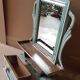 Mirror - Burmese Teak Art Deco wall shelf with original blue patina