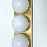 3 vintage limburg sconces, bronze gilded with fine gold, glass