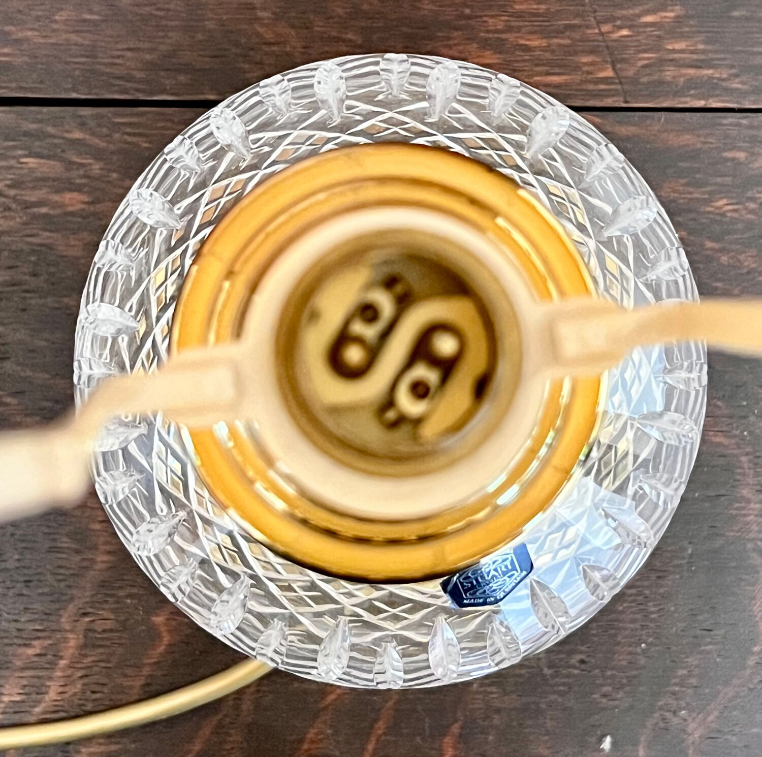 Crystal lamp stand | round diamond cut crystal lamp | stuart crystal lamp