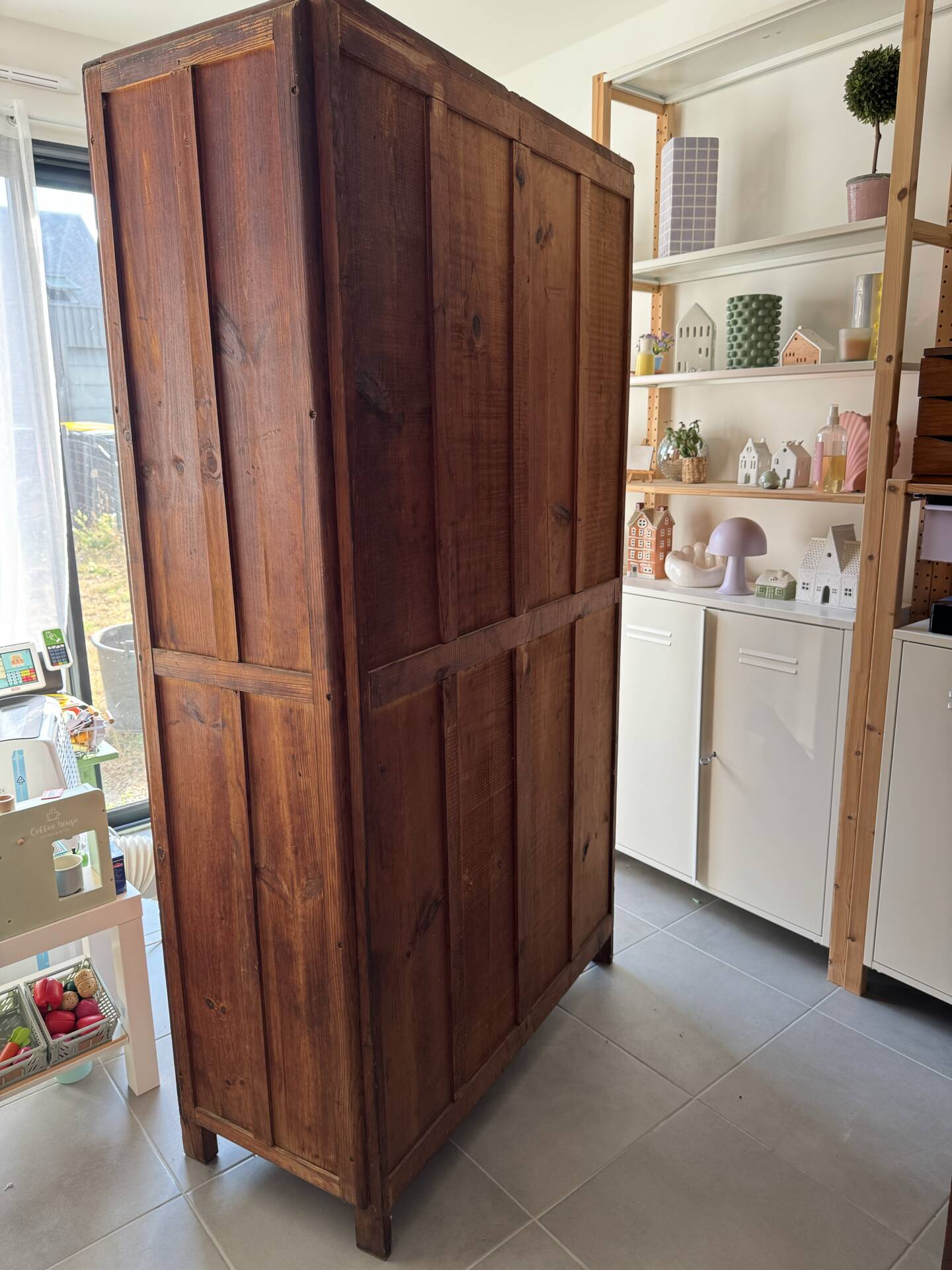 Antique pine wardrobe - Parisian vintage style