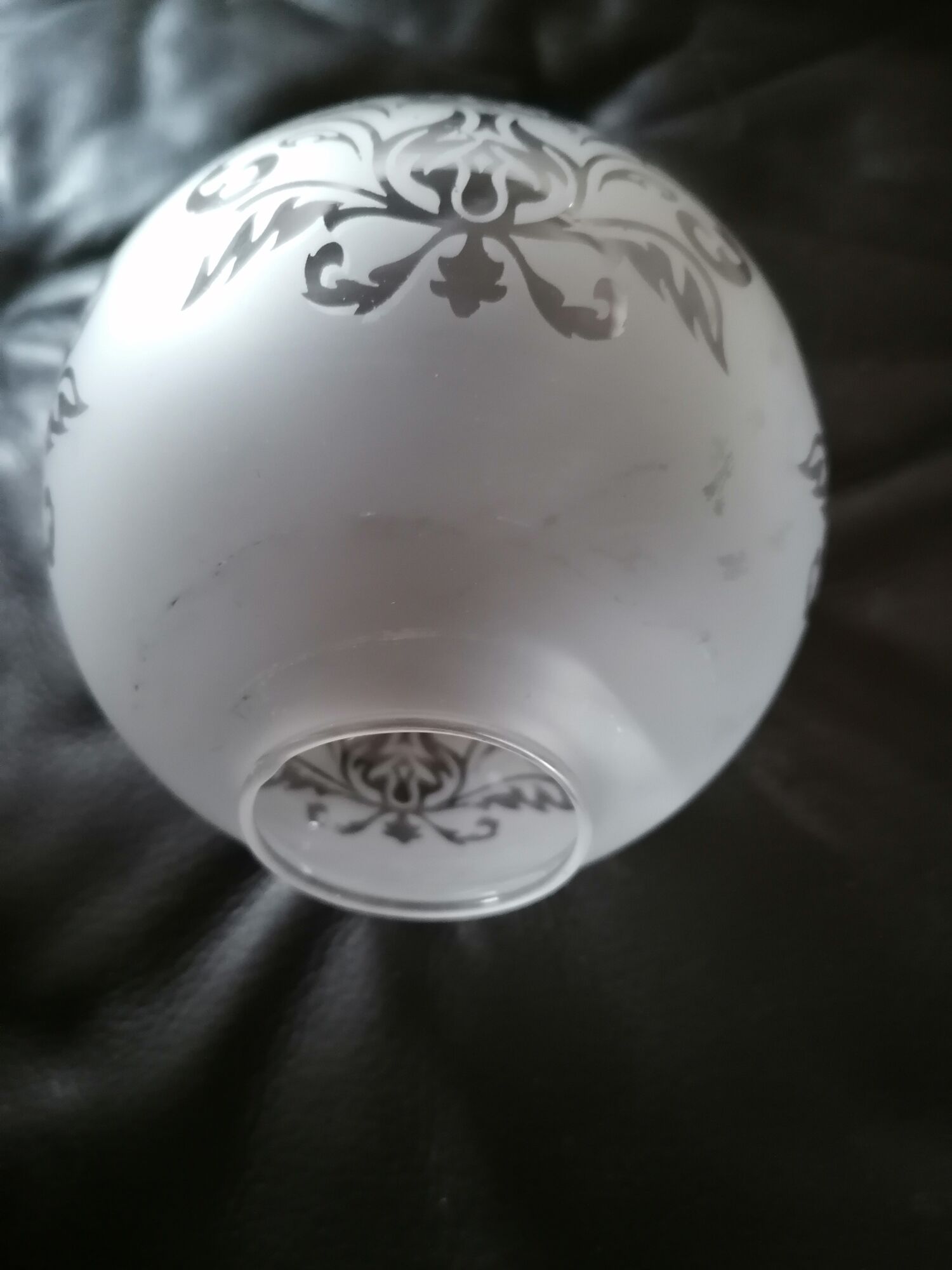 Globe tulip lampshade frosted engraved glass