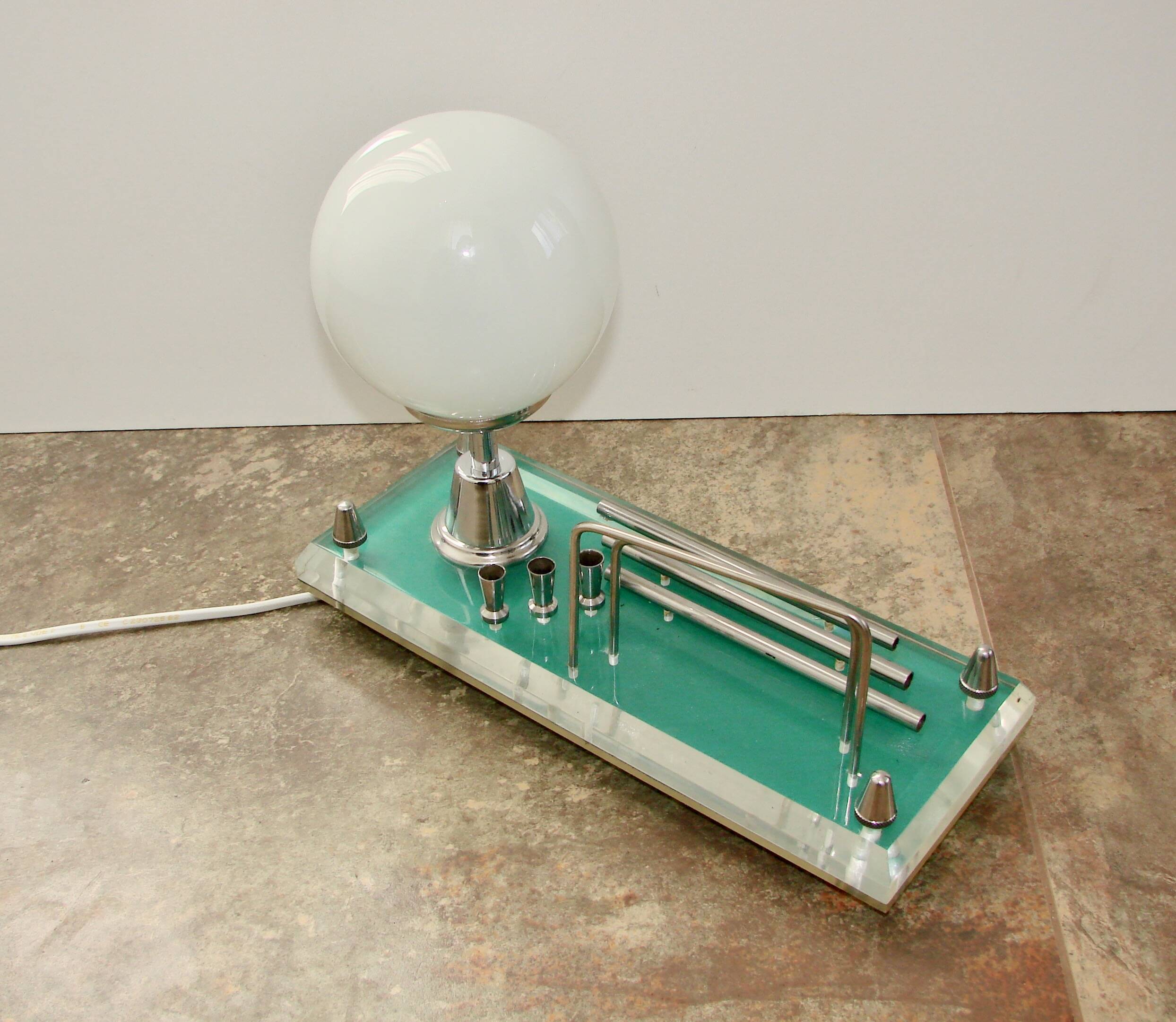 1970s lamp with storage compartment | Acrylic, metal, glass | E14 | Vintage