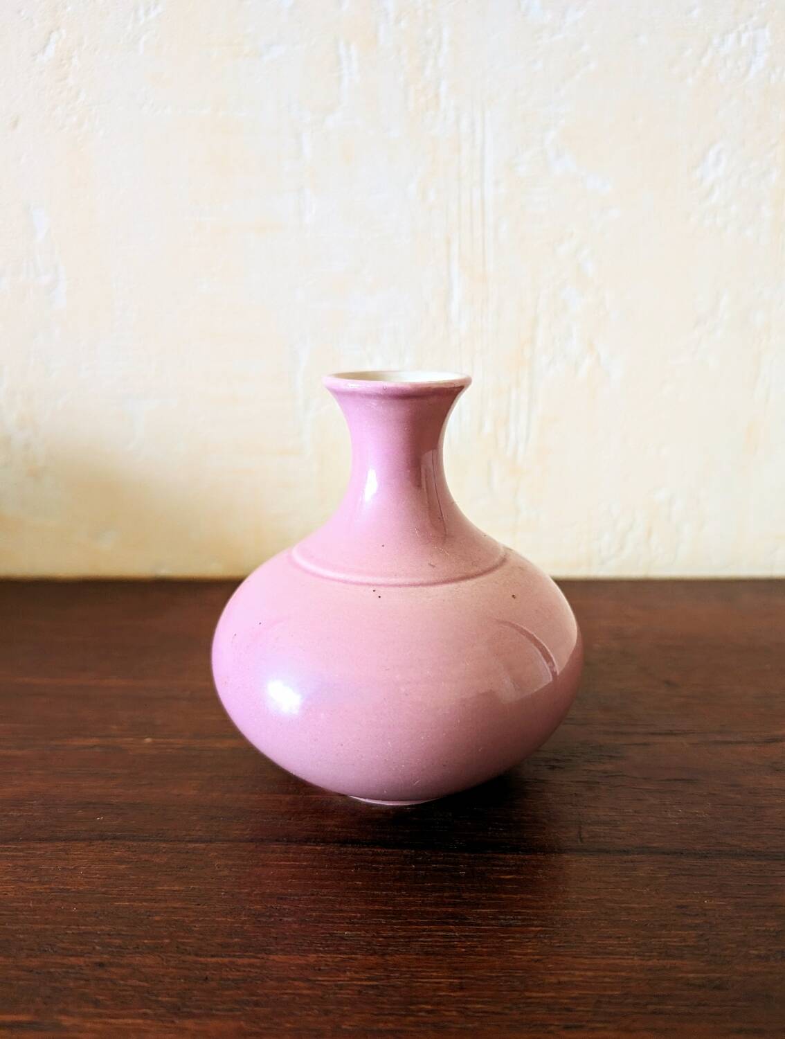 Pink ceramic ball vase