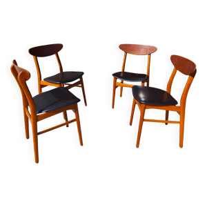4 chaises farstrup scandinave