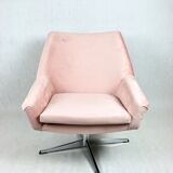 Pink swivel armchair, 1980s