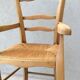 High chair for children in mulched seated wood
