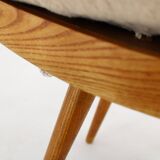 1960s Pair of Ash Stools , Czechoslovakia