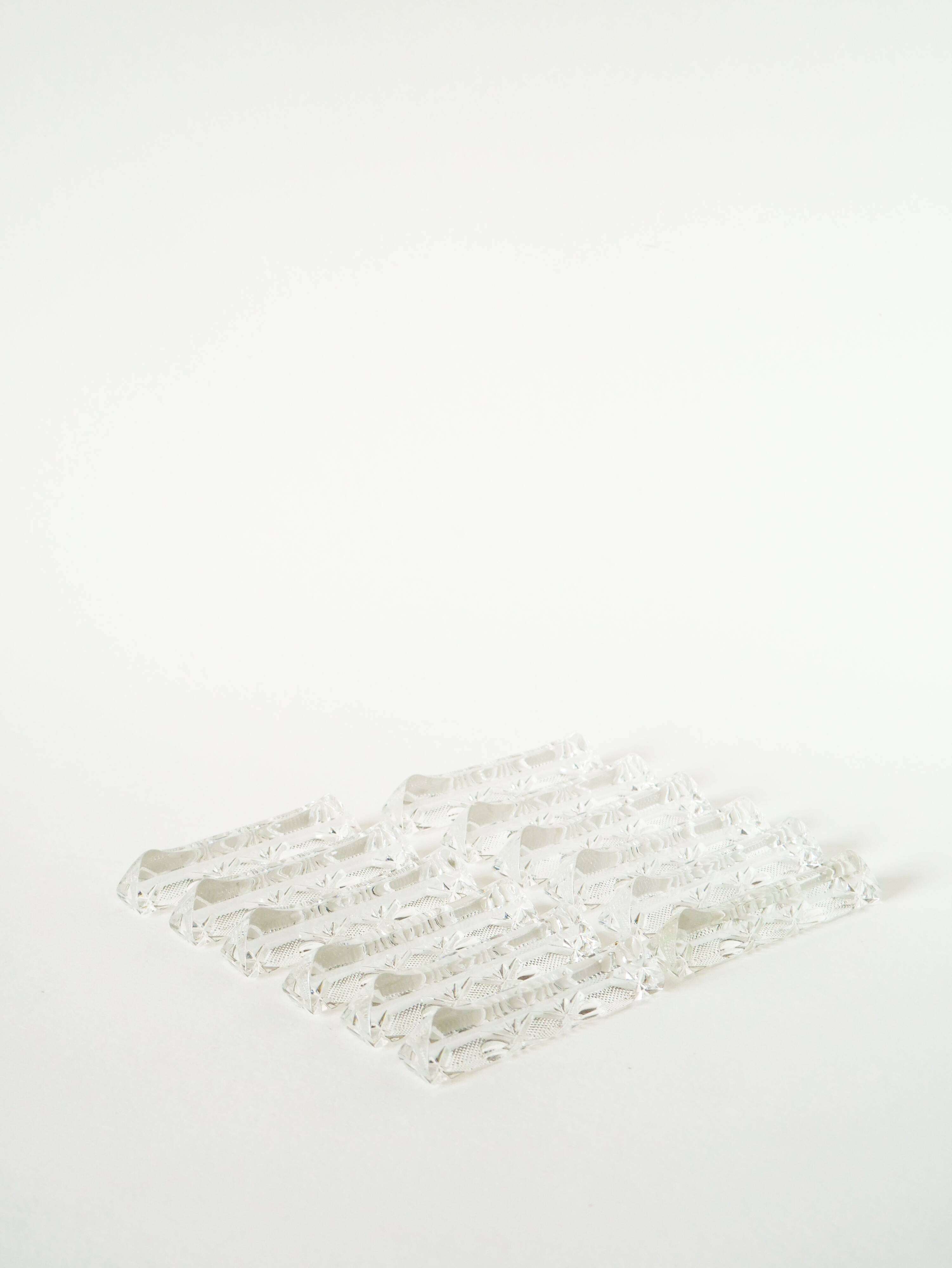 Set of 12 crystal knife rests, Made in Germany 1950