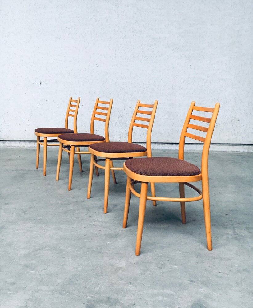 Mid-Century Modern Dining Chairs from Ton, Czechoslovakia, 1968, Set of 4