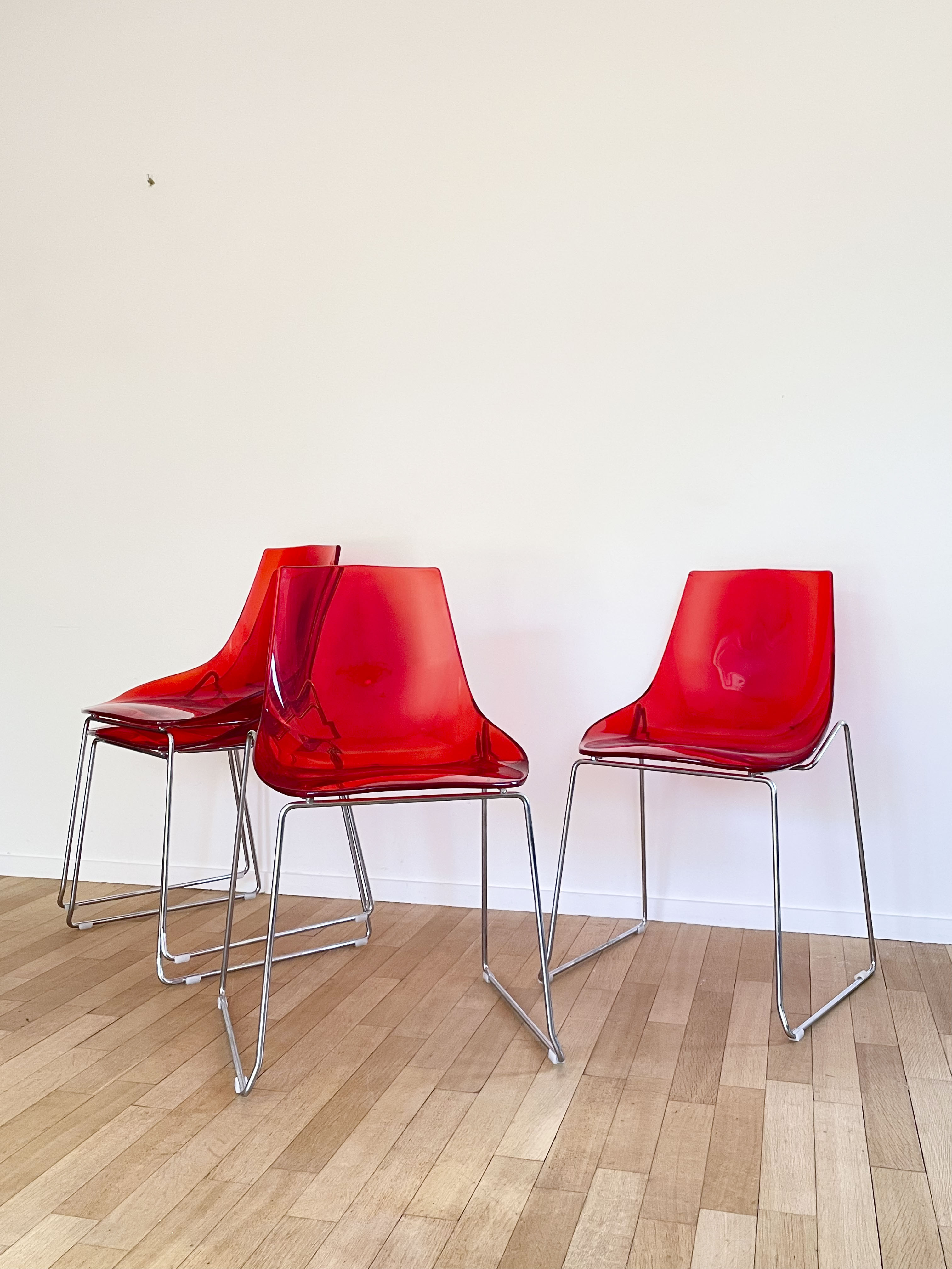 Lot 4 chairs Dal Segno red