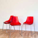 Lot 4 chairs Dal Segno red