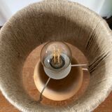 Bedside lamp in rope and wood