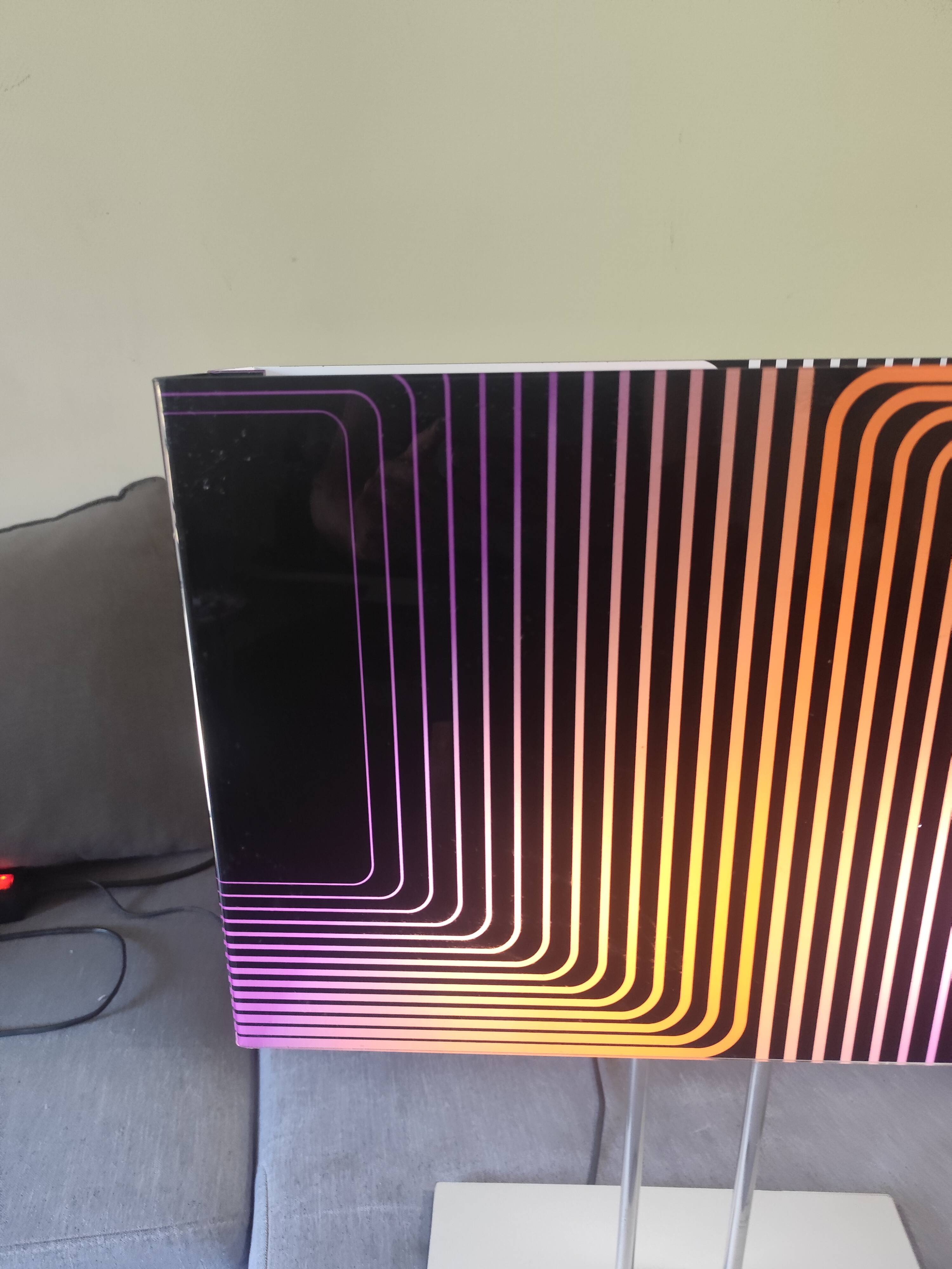 Lamp op art kinetic movement Vasarely Cruz Diez plexiglass and metal