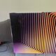 Lamp op art kinetic movement Vasarely Cruz Diez plexiglass and metal