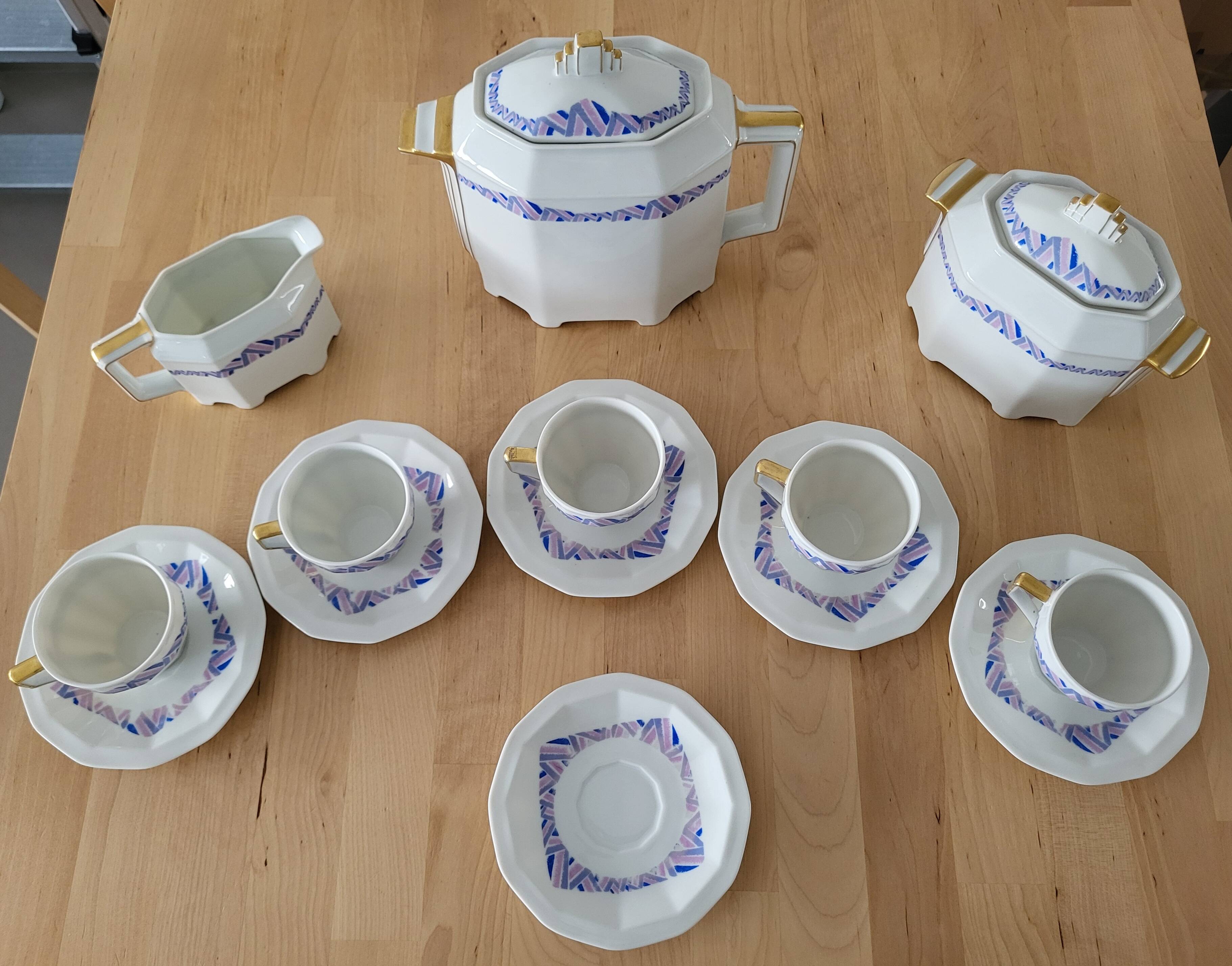 Art Deco coffee/tea service Bernardaud Limoges 1930s