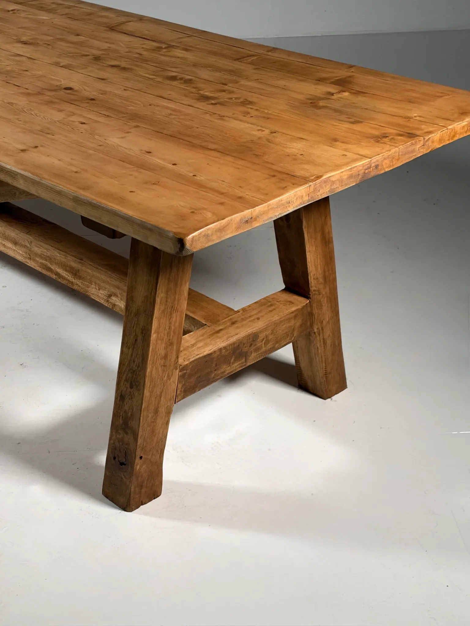Grande table de monastère en bois style campagnard 298 cm