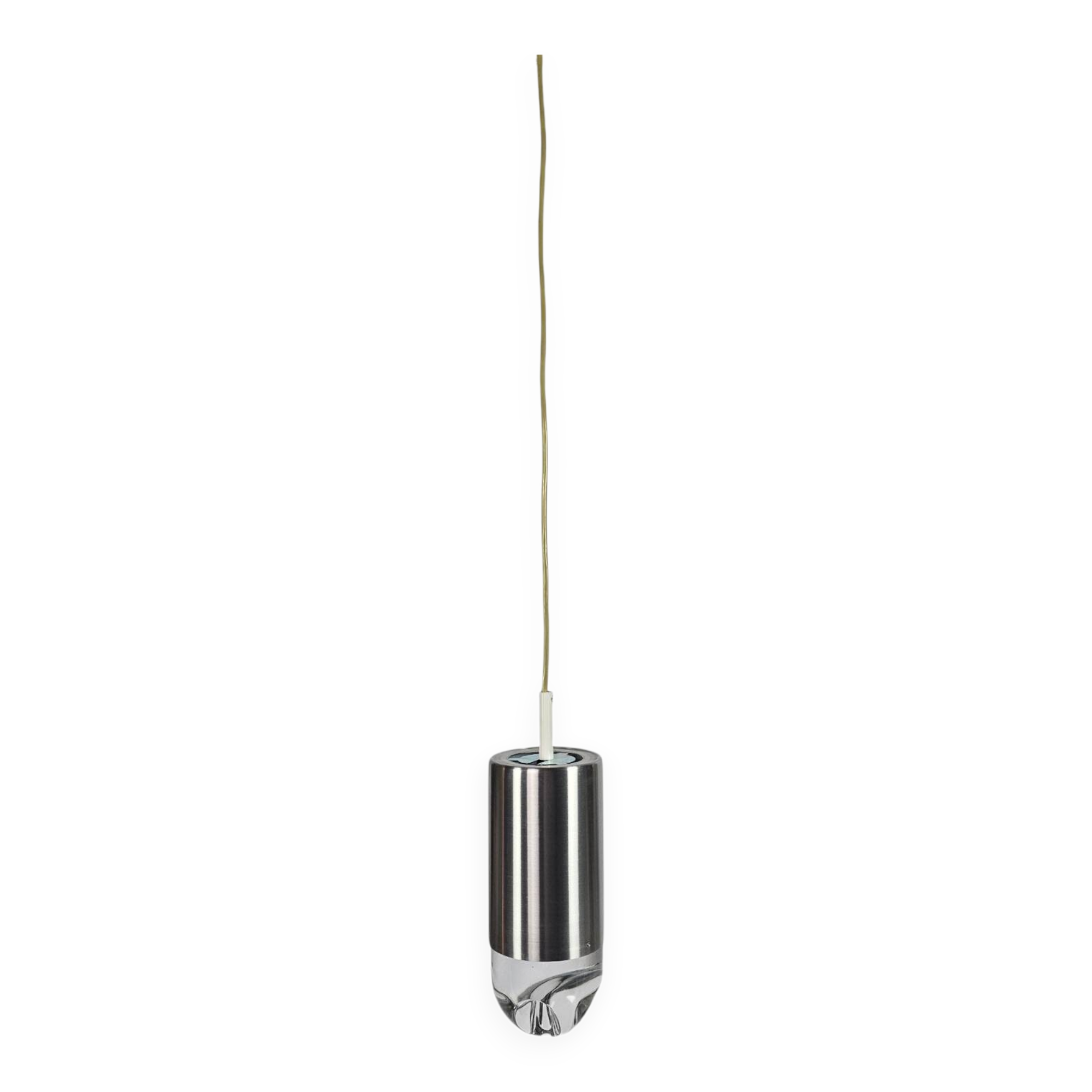 Raak Amsterdam - B 1015 - suspended lamp 'bullet' - aluminium - crystal - 1960s
