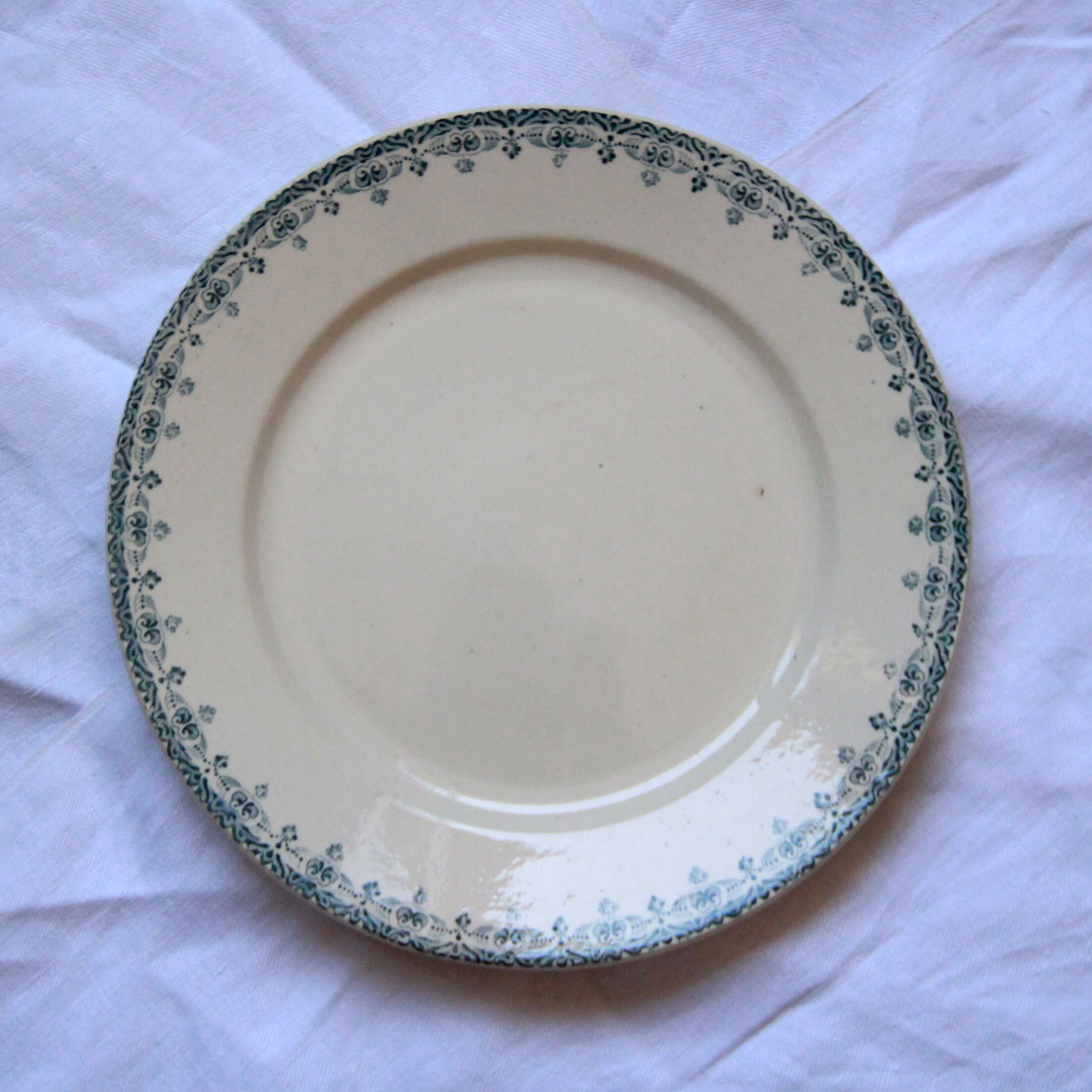 Set of 6 flat plates hb and cie terre de fer model nice old french earthenware