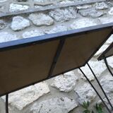 2 coffee tables wrought iron and lake tiles signed