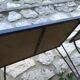 2 tables basses fer forgé et carrelage decor lacustre signées