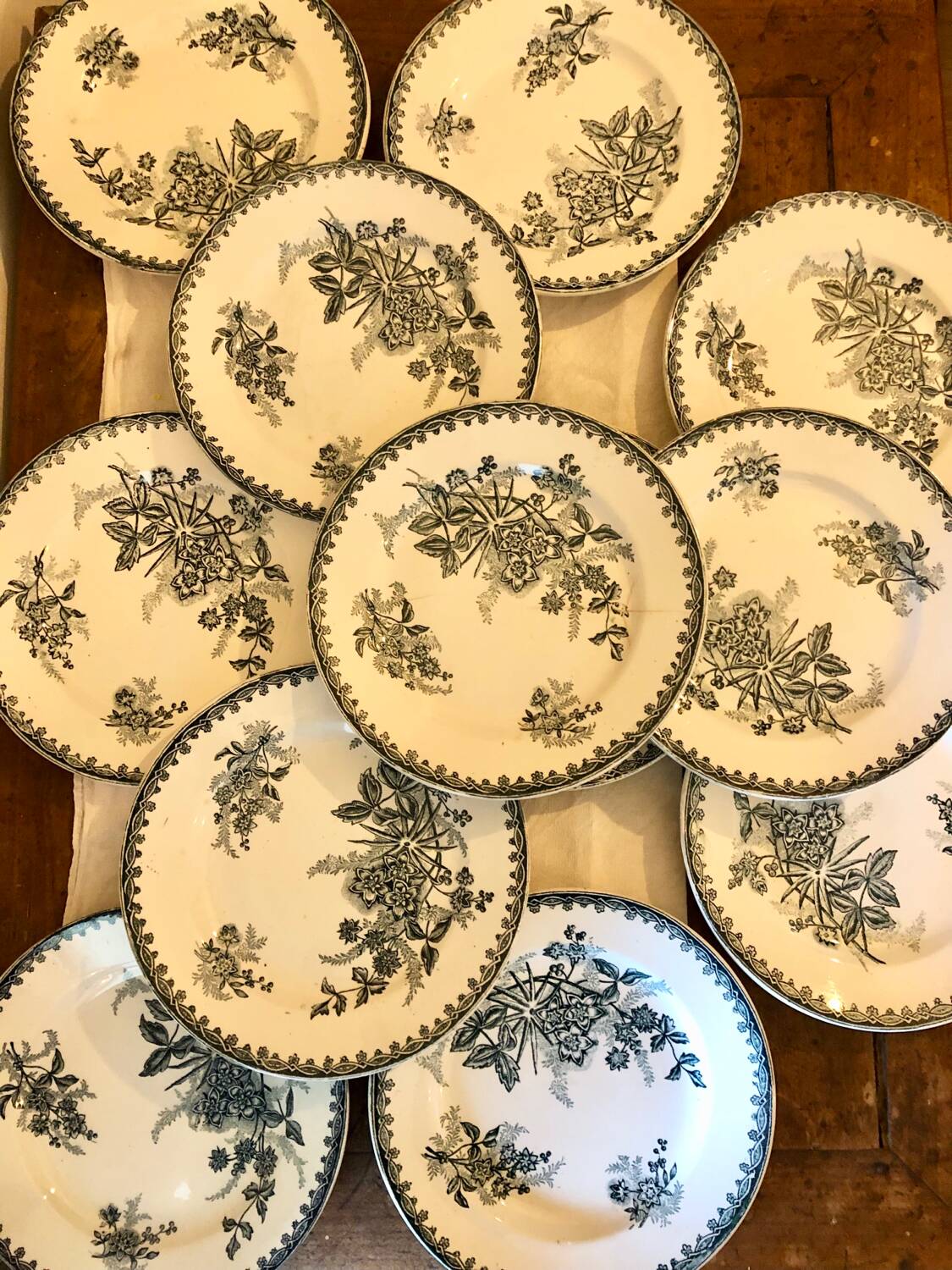 Saint Amandinoise ironstone plate set