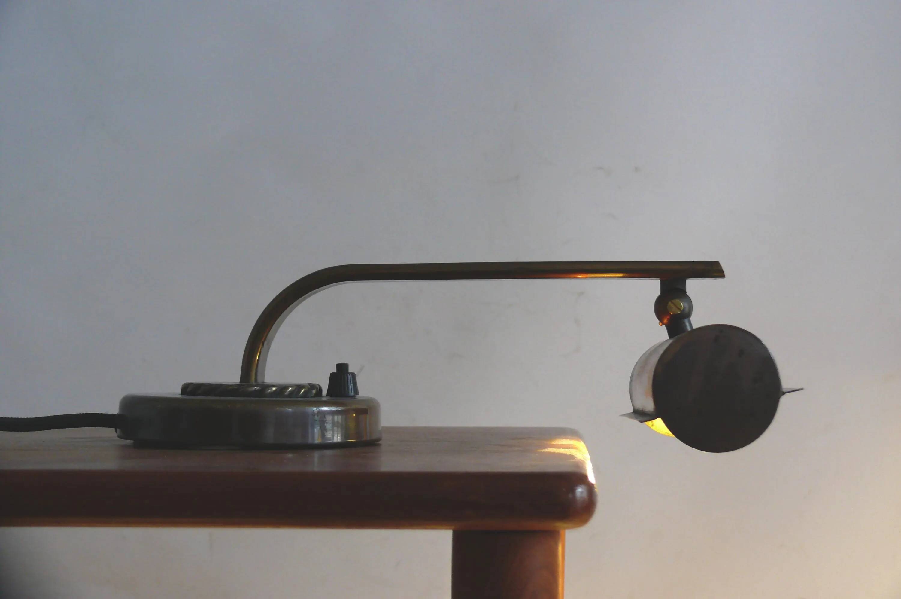 Art Deco brass piano lamp, circa 1930