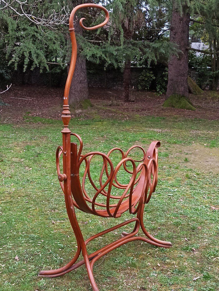 Turned wooden cradle