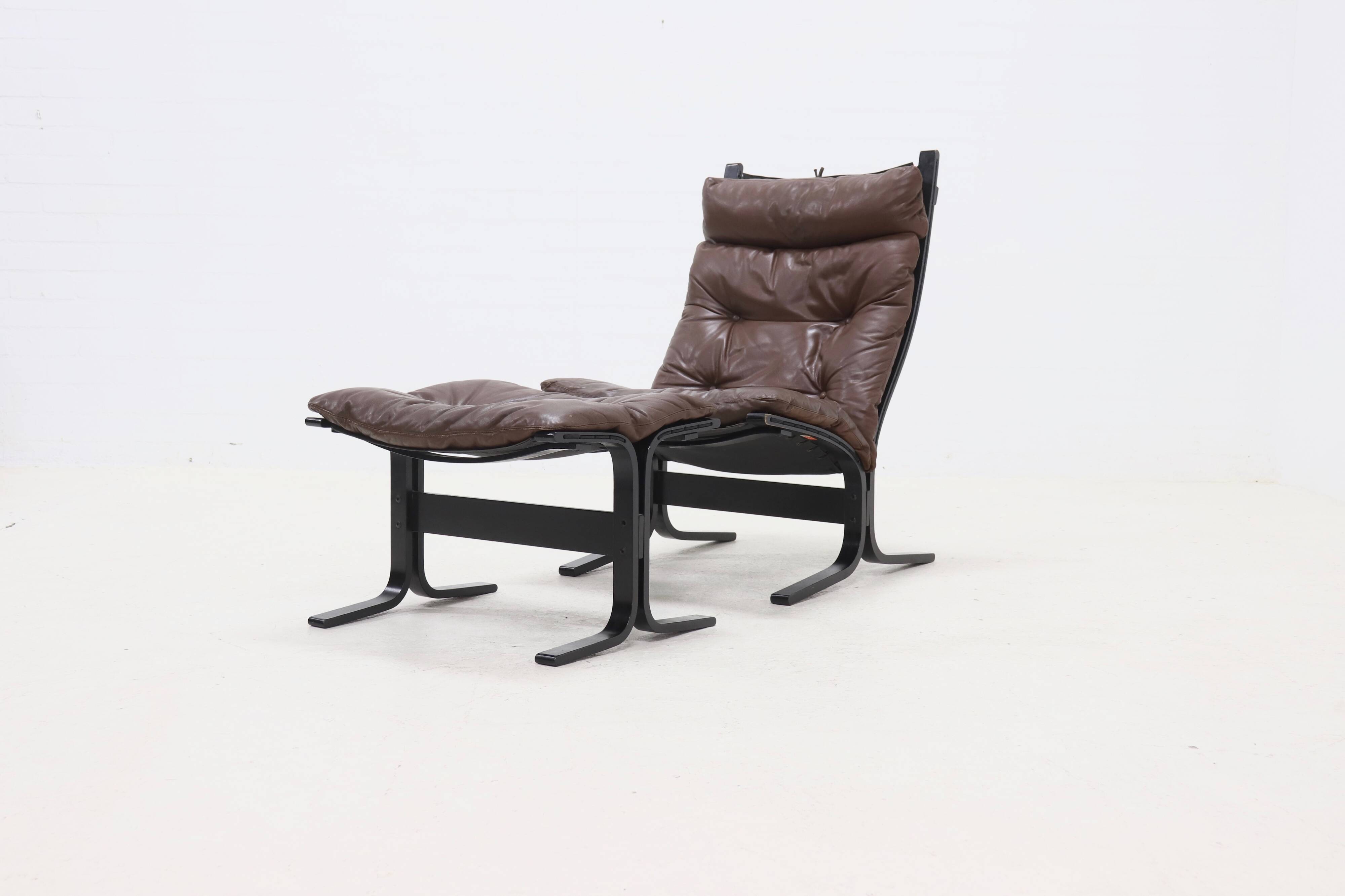 Siesta Lounge Chair and Ottoman by Ingmar Relling for Westnofa Norway 1960s