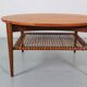 Scandinavian Modern Teak& Rattan Round Coffee Table, 1960's Denmark