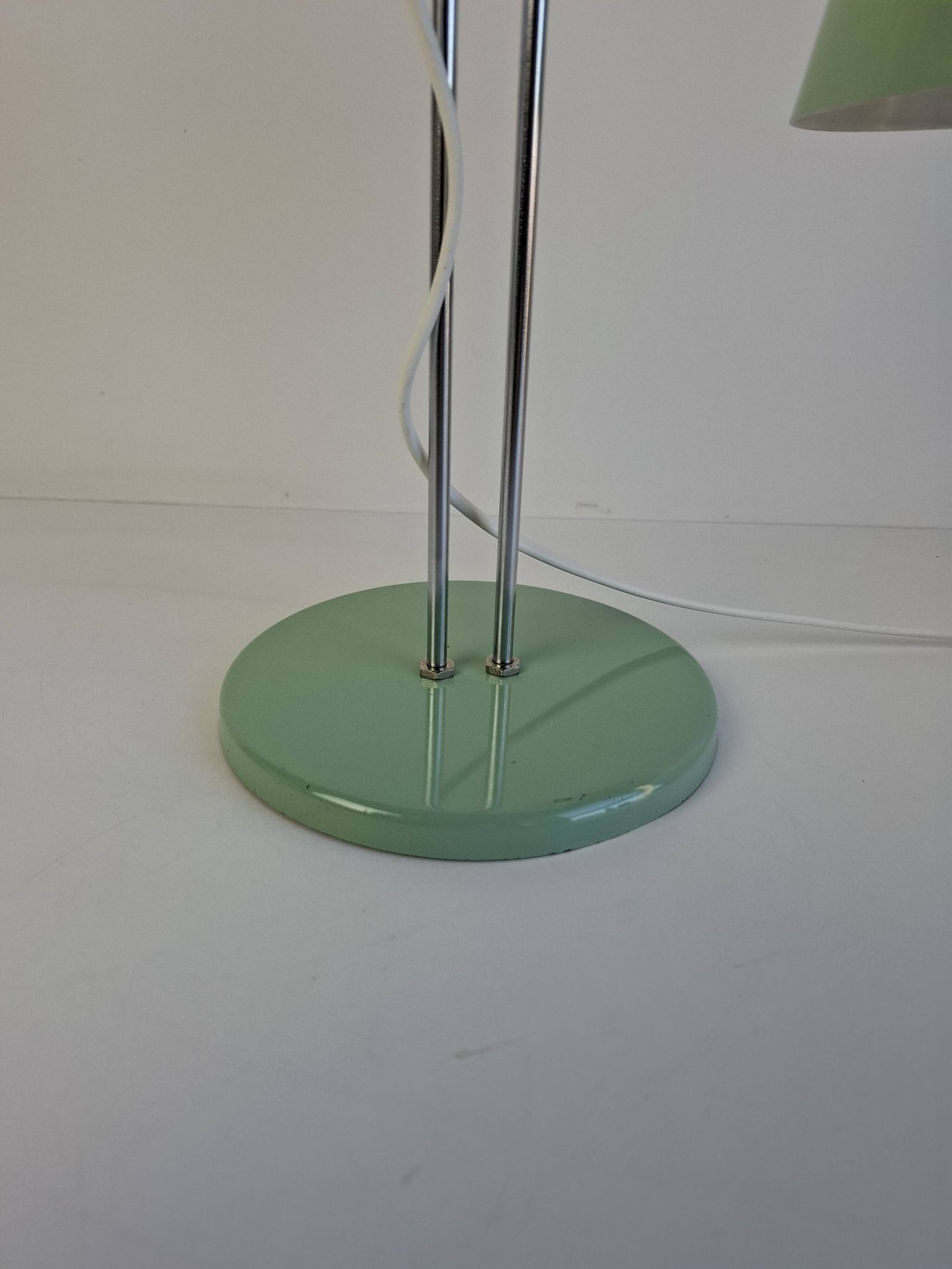 Josef Hůrka for Lidokov Midcentury Modern Table Lamp in Green Metal