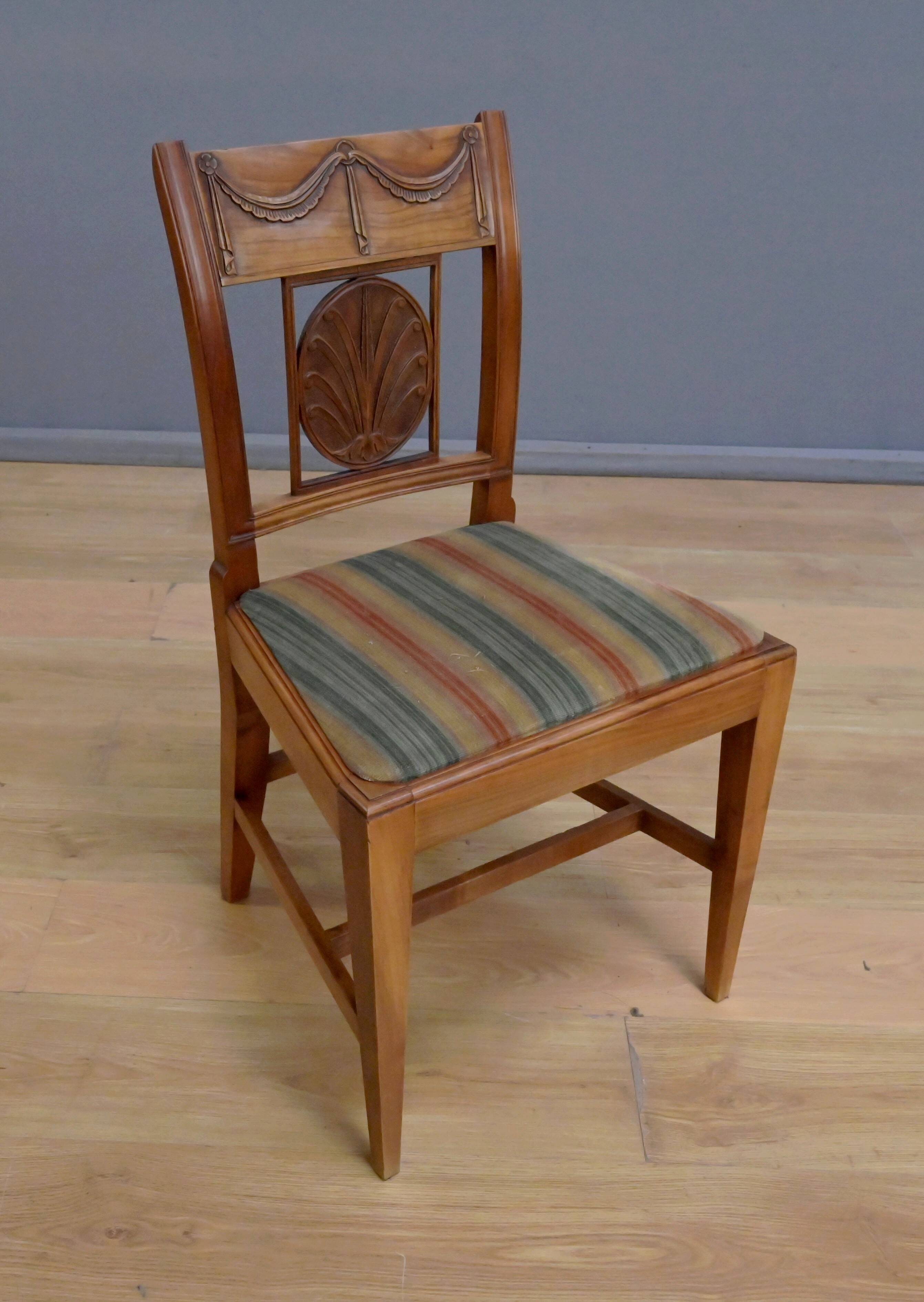 Set of 12 Provençal Chairs in Cherry Wood – Mid 20th Century