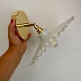 Vintage lampshade lamp in white opaline