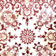 Dessous de plat contour bois faïence décoré motif rouge/bordeaux