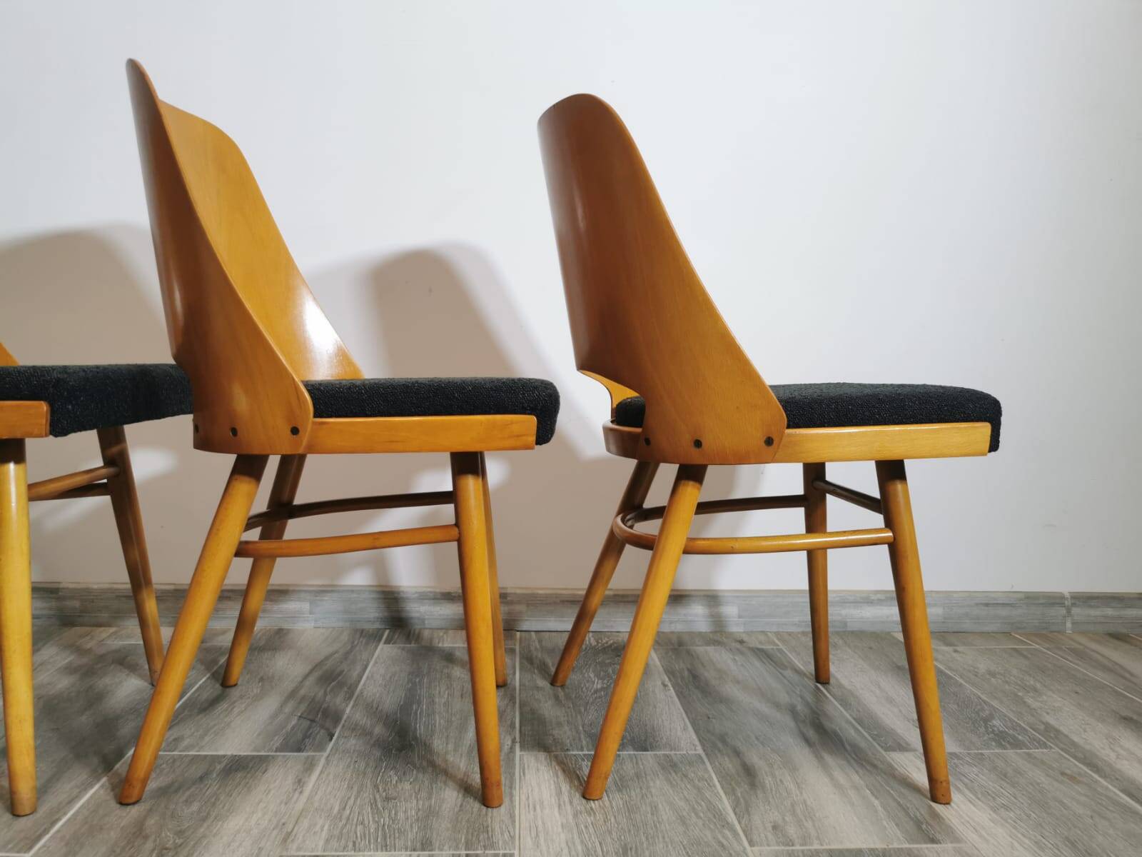 Dining chairs by radomir hoffman for ton, 1950s, set of 4