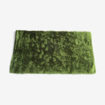 Tapis moumoute vert vintage, années 70