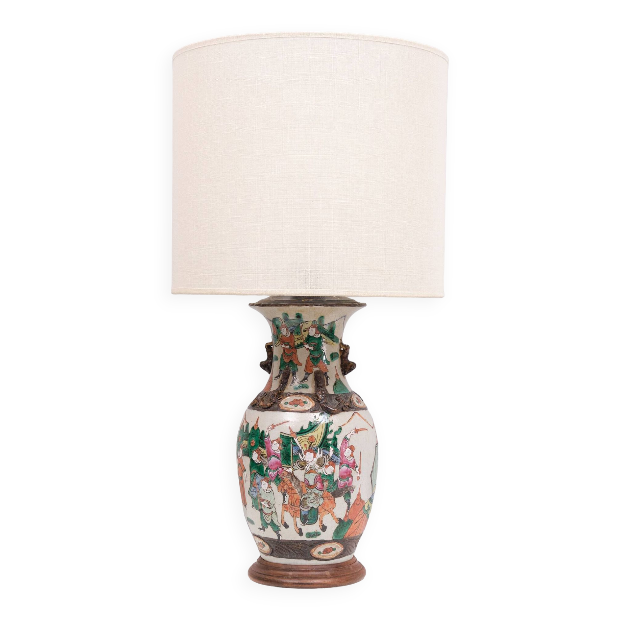 Nanking Earth-ware table lamp 1890s China
