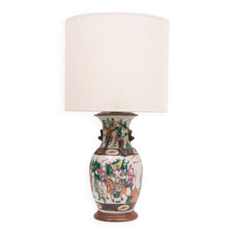 Nanking Earth-ware table lamp 1890s China