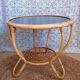 Table basse ronde en rotin vintage