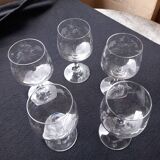 6 engraved crystal wine glasses