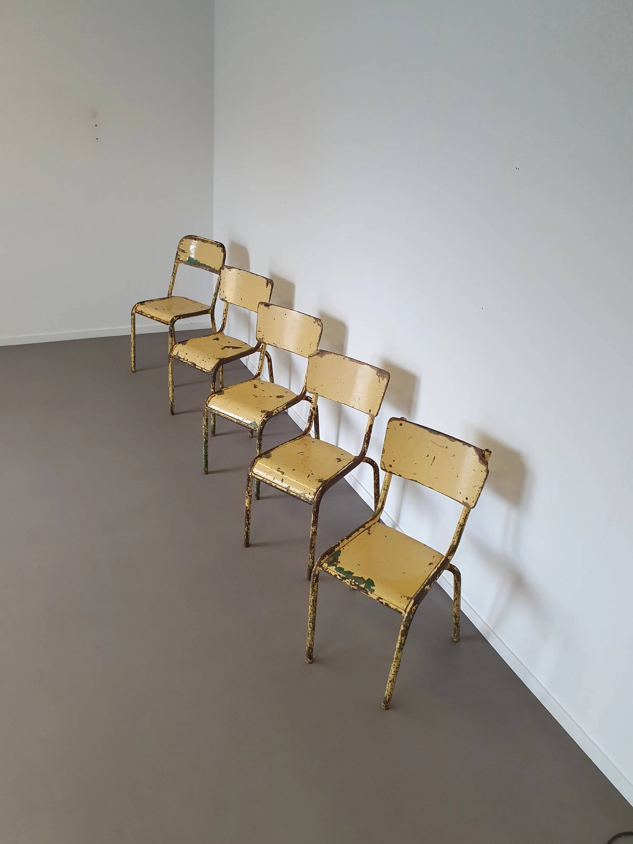 Old stacking school chairs 1950s