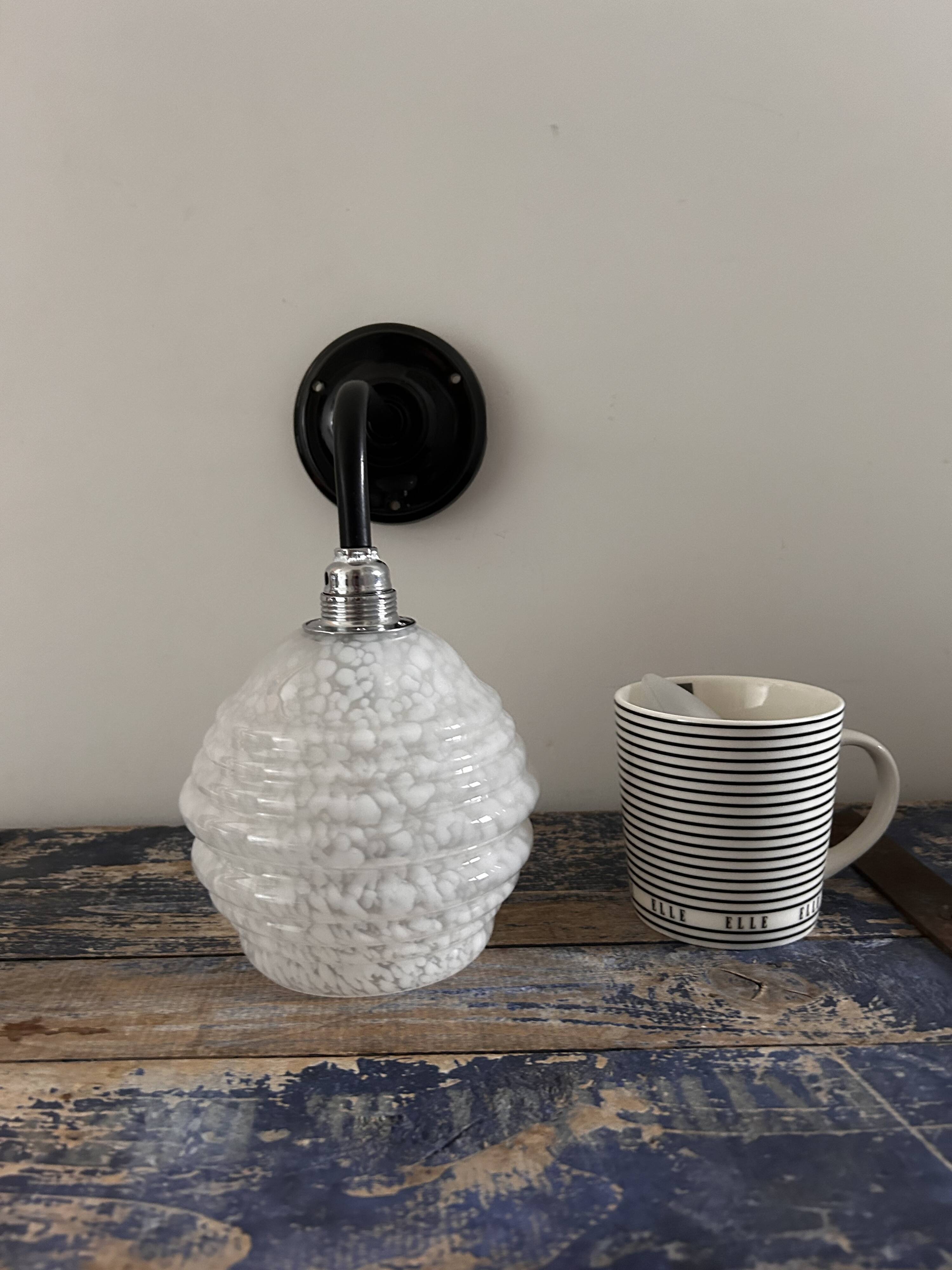 Vichy Art Deco glass wall light