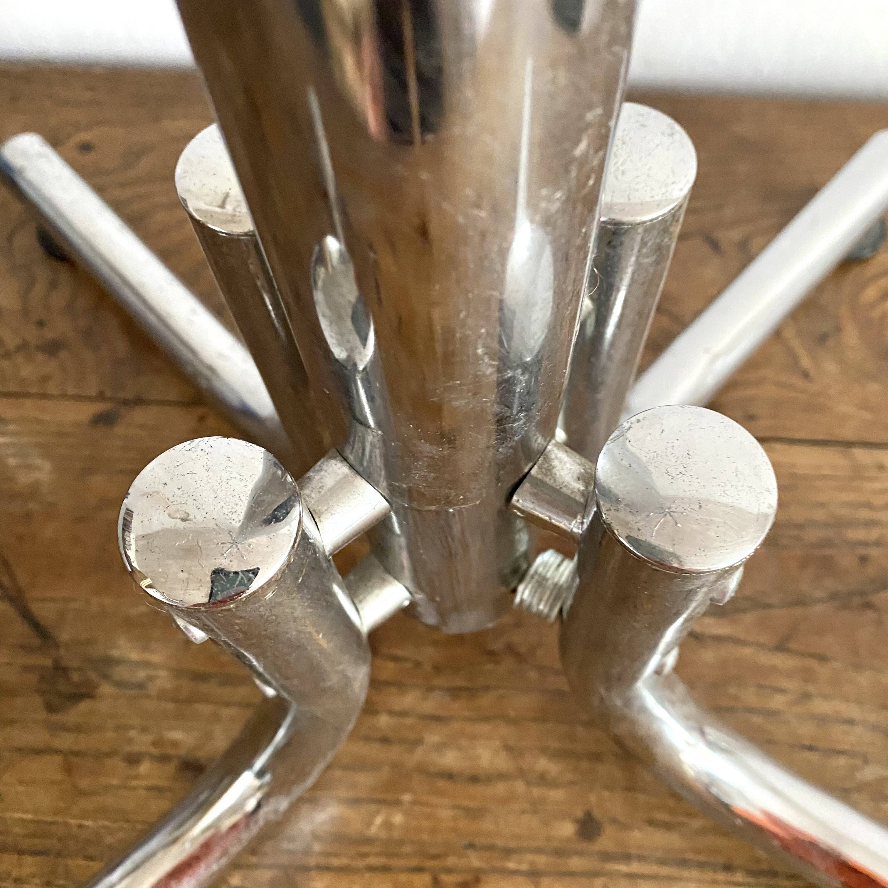 Vintage tubular chrome coat rack, 1970s