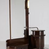 1930s art deco toilet cabinet with mirror in walnut, czechoslovakia