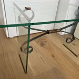 Glass and Wrought Iron Coffee Table, Italy 1960