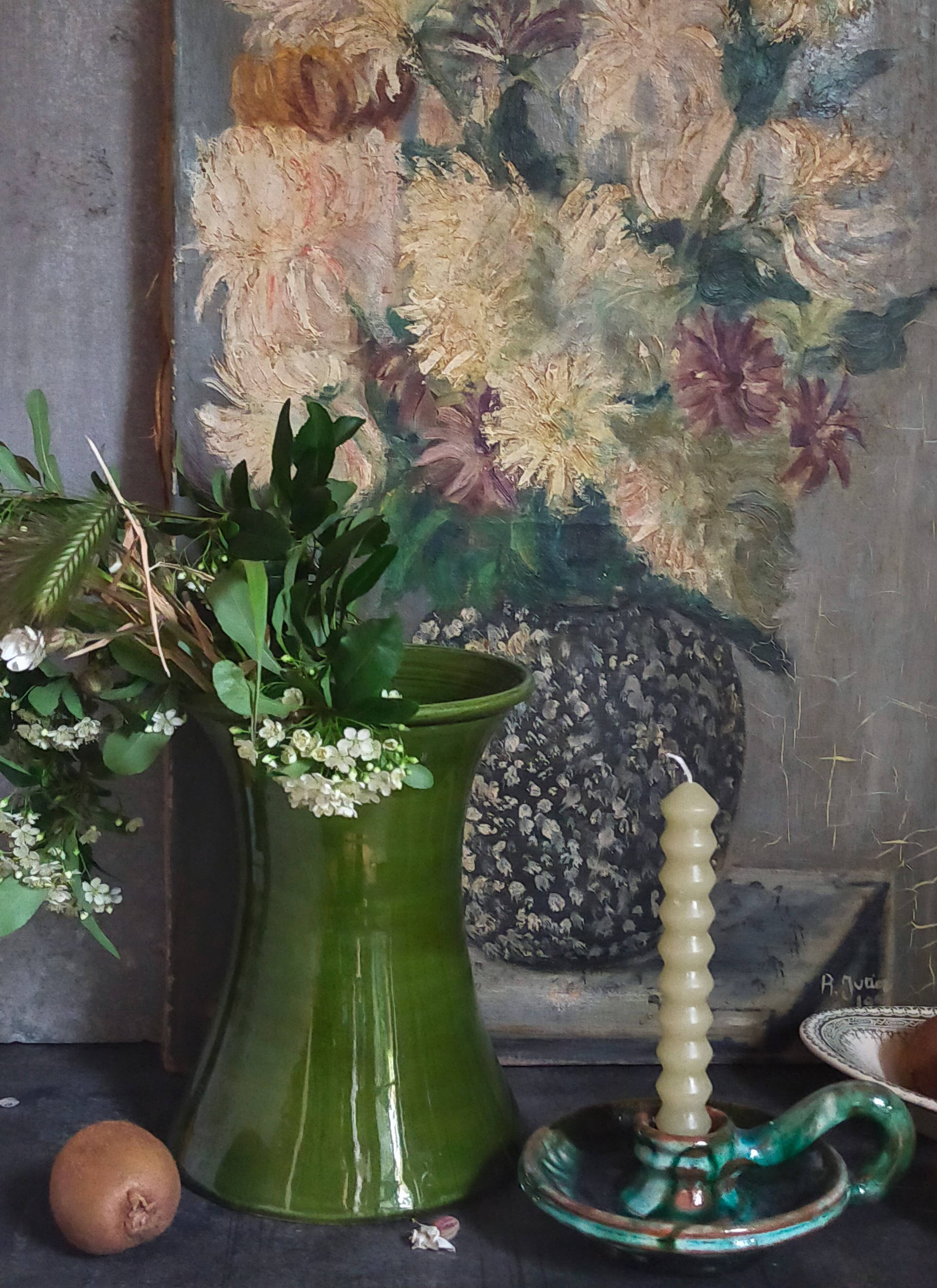 Vintage ceramic diabolo vase from the 1950s