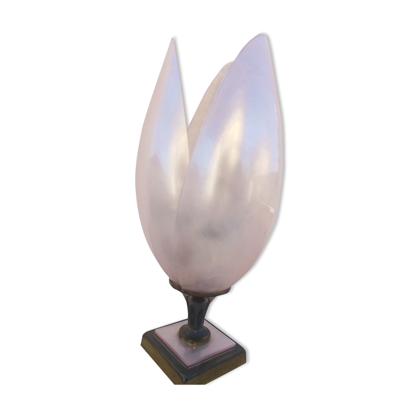 Pink tulip lamp by Rougier