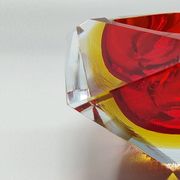 1960s Gorgeous Red and Yellow Ashtray or Catchall by Flavio Poli for Seguso