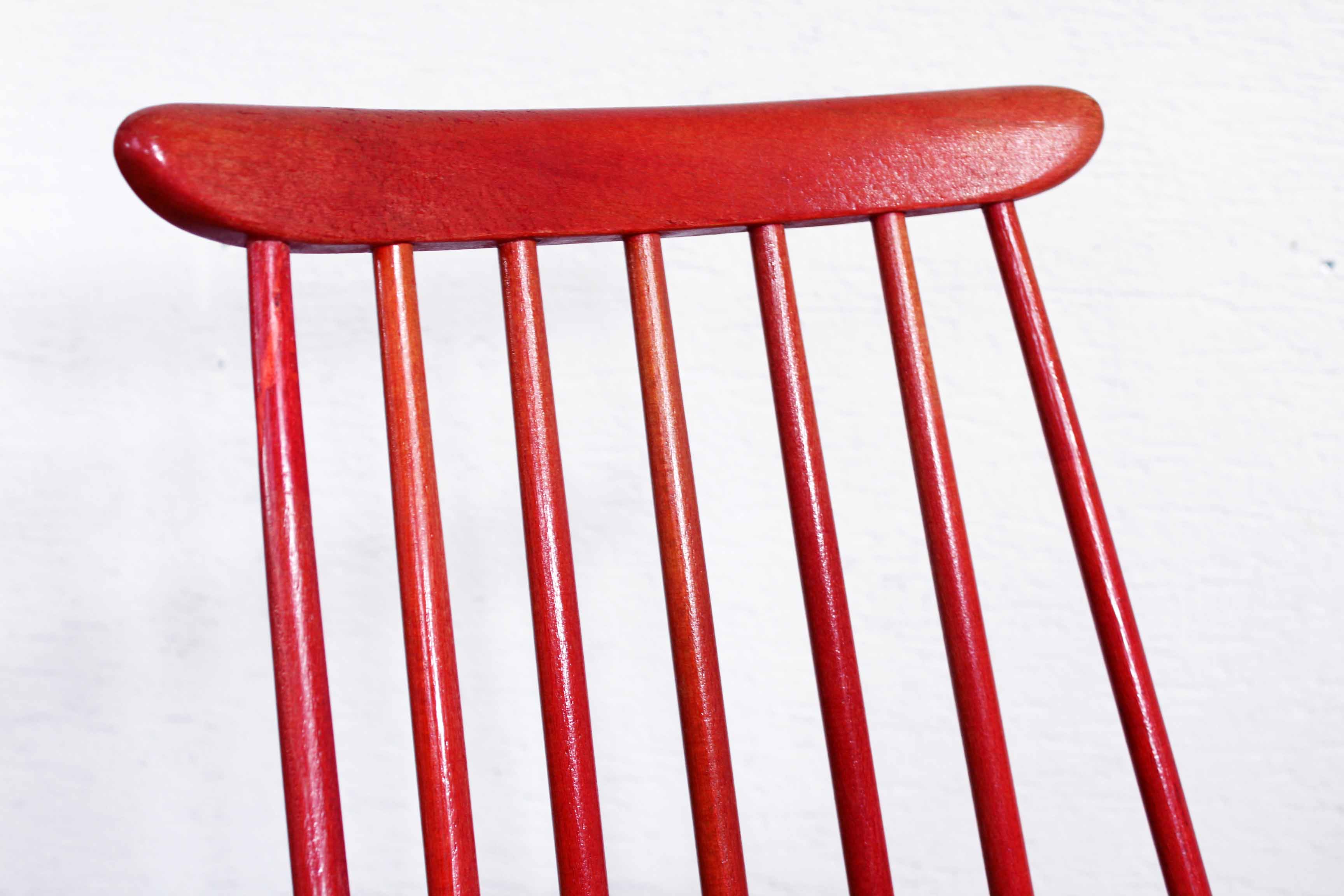 Red Fanett chair by Tapiovaara