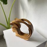 Vase sculpture en bois