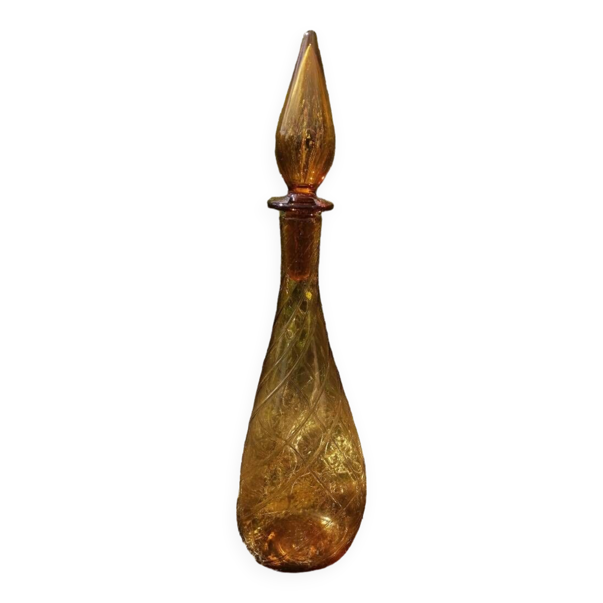 Vintage Empoli Italian blown glass carafe.